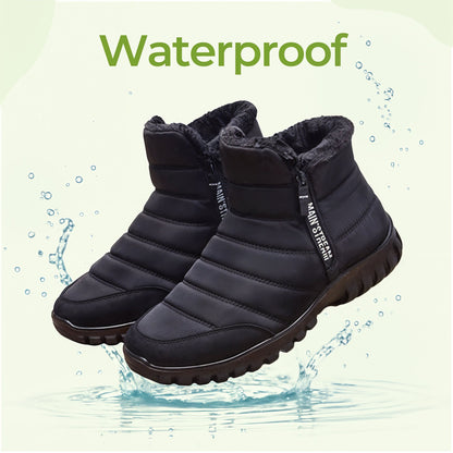 Thick-insole cotton zipper waterproof winter shoes