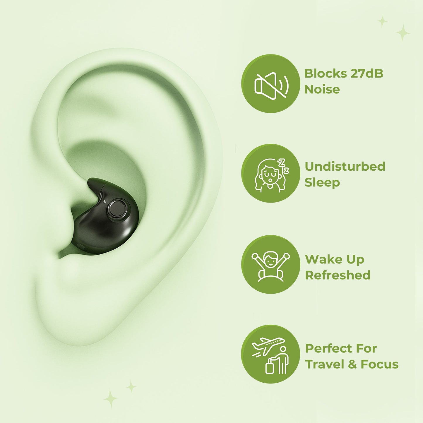 Invisible side-sleeper sleep earbuds for noise blocking