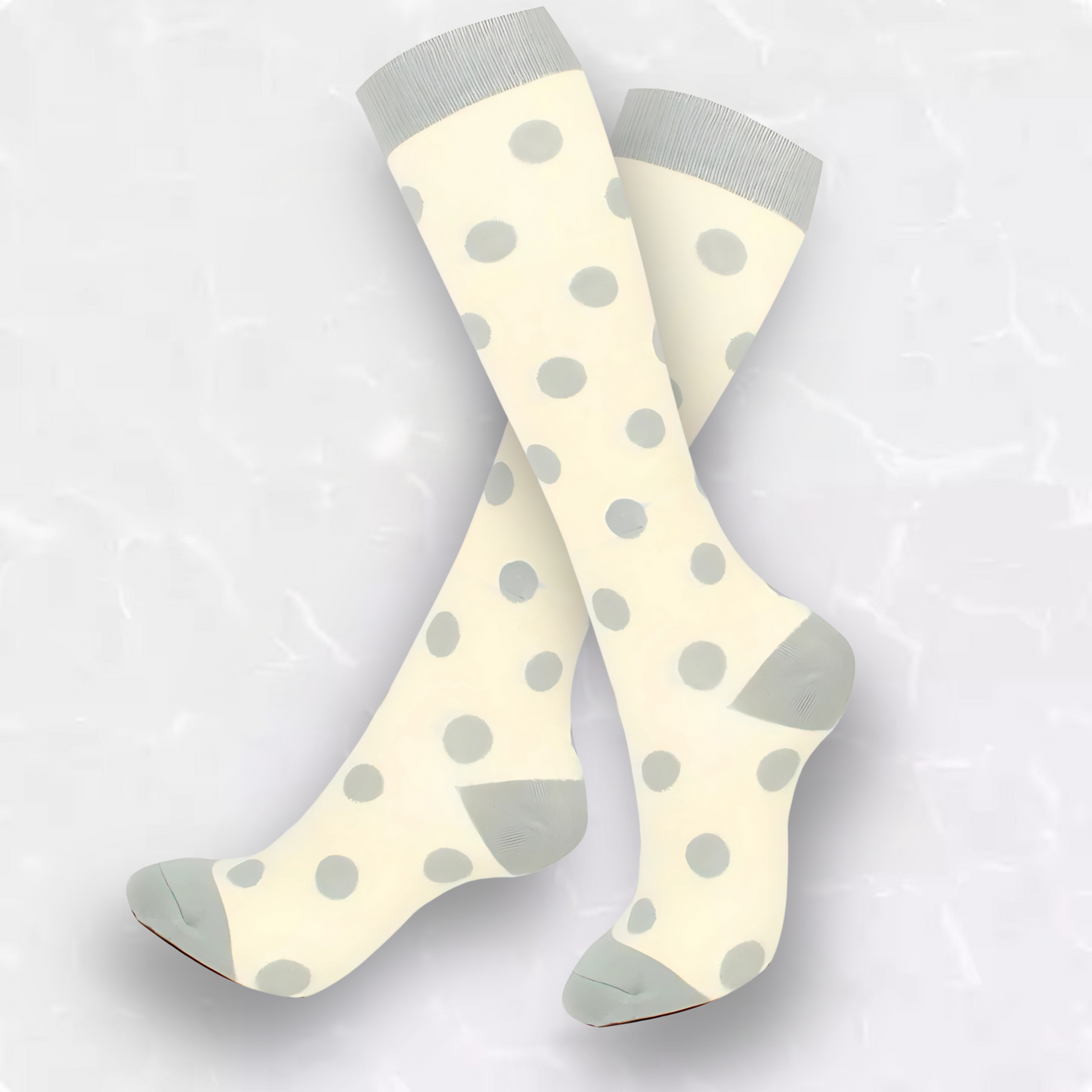 Spotted-pattern 20-30mmHg knee-high compression socks