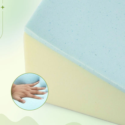 Memory foam wedge back and leg pillow for bed rest