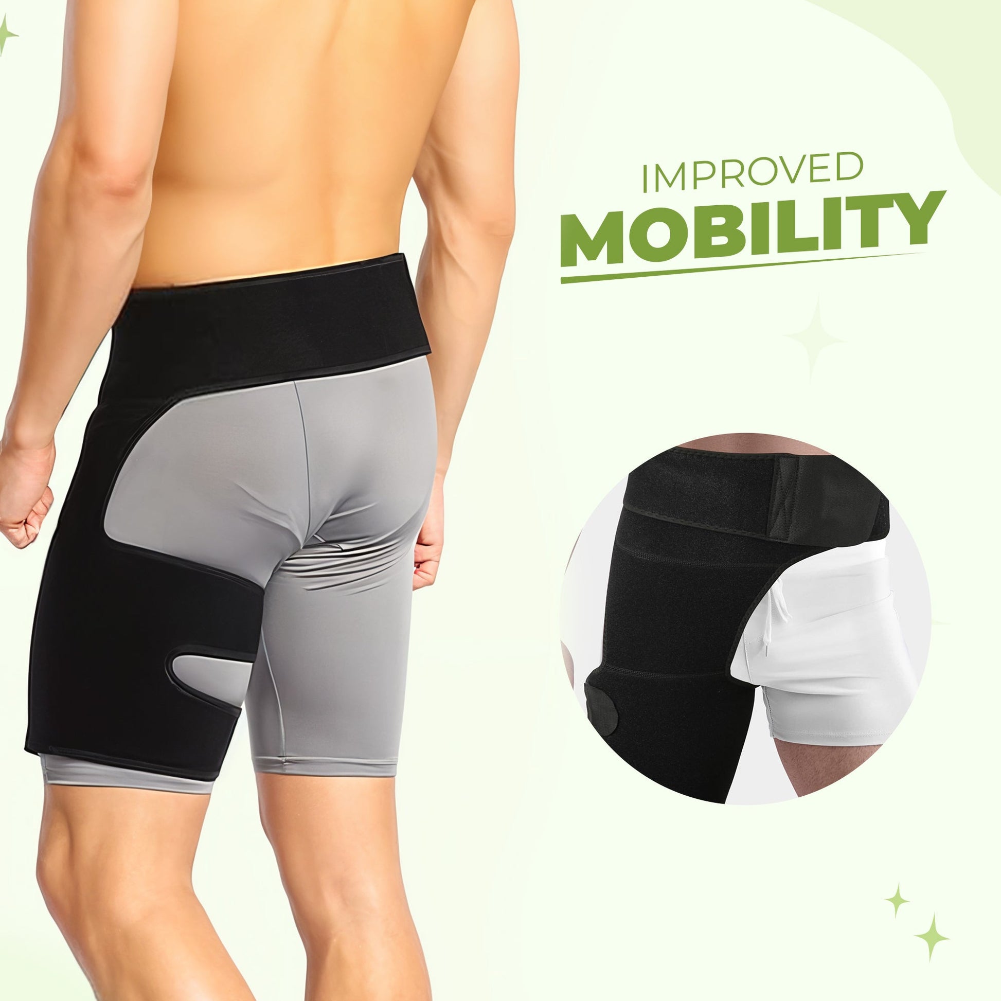 Hip support compression belt SI joint stabilization
