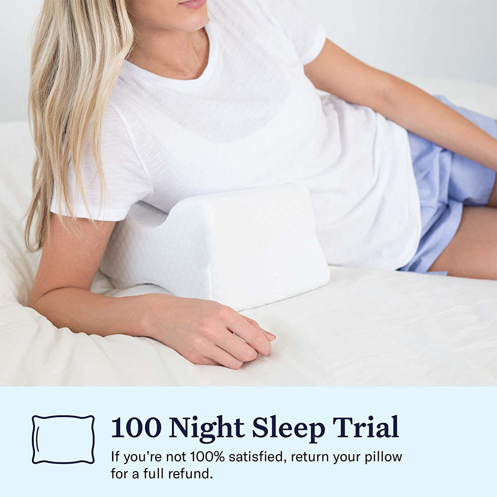 Memory foam hip and knee support pillow for side sleepers and sciatica