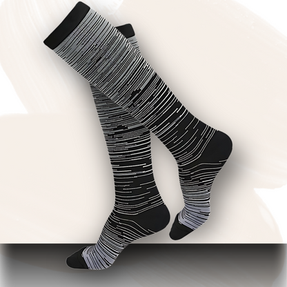 Ombré gradient 20-30mmHg knee-high compression socks pair