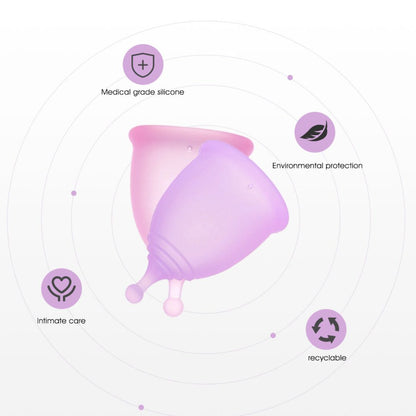 Medical-grade silicone reusable menstrual cup with 12-hour leak protection
