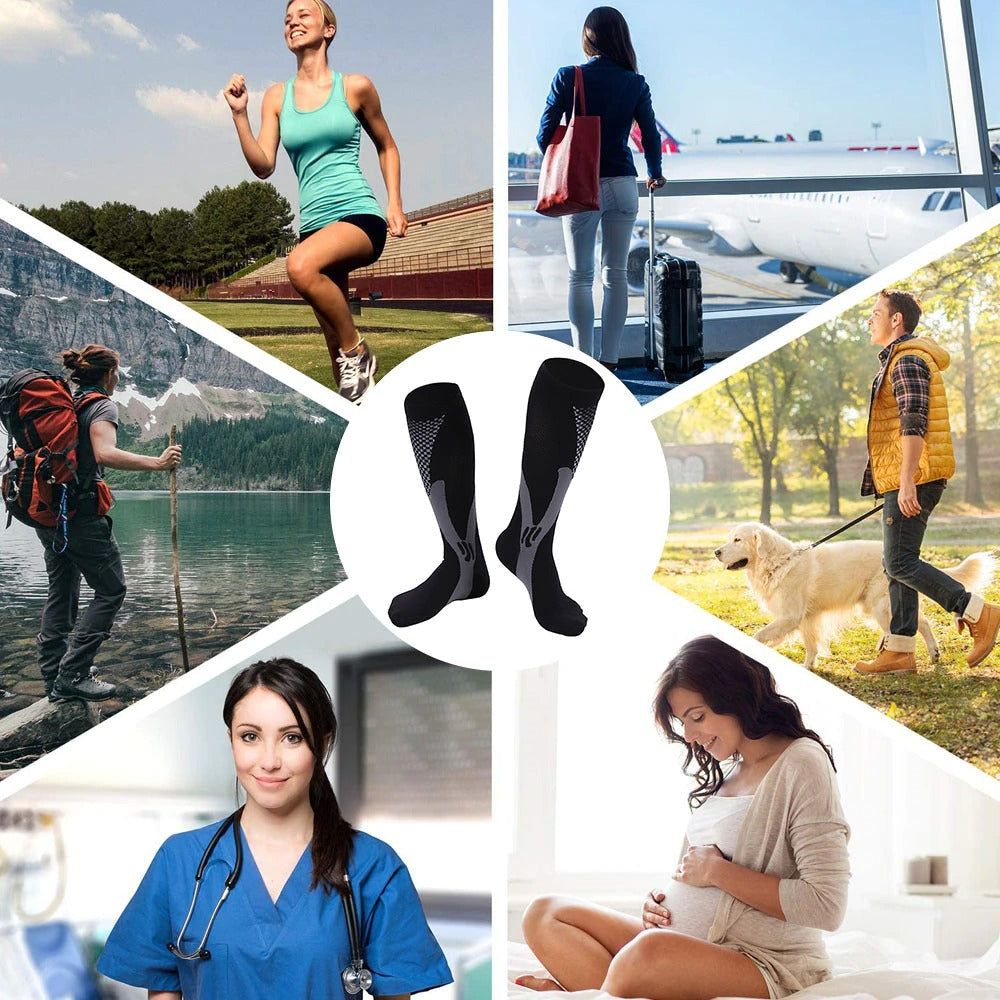 All-day compression socks for lower leg fatigue and swelling