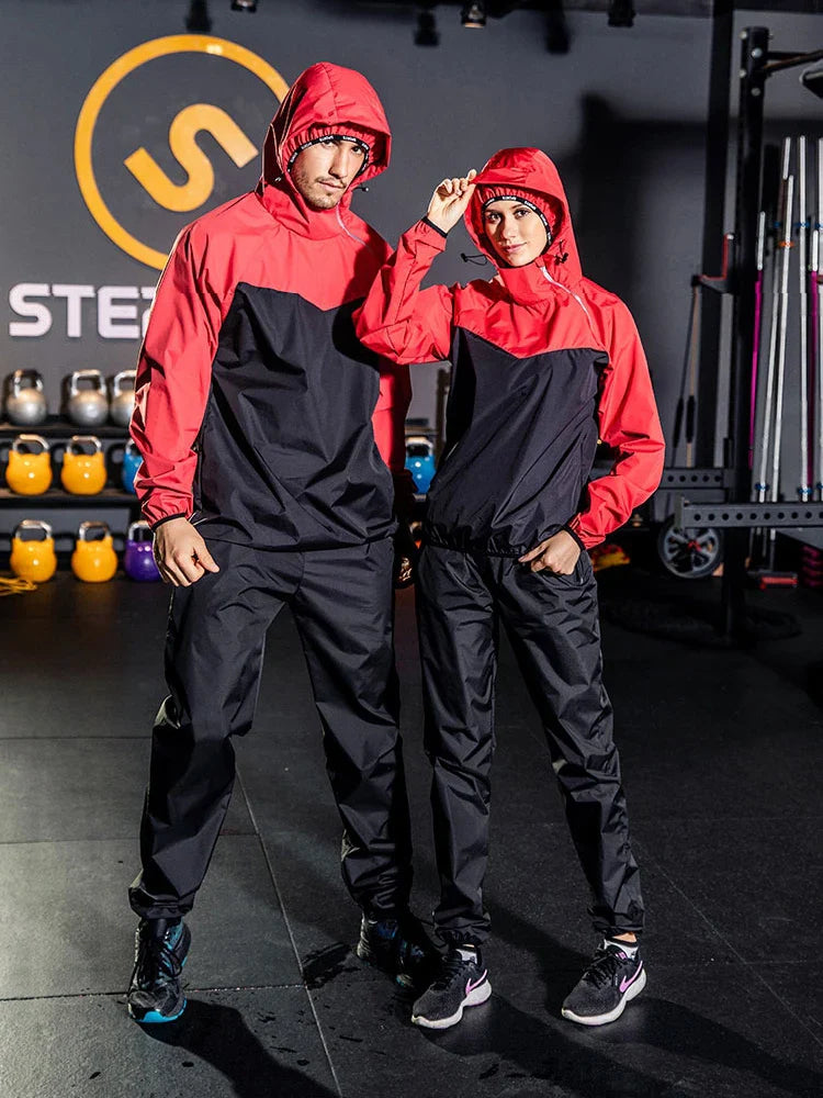 Unisex sauna heat-trapping gym workout suit