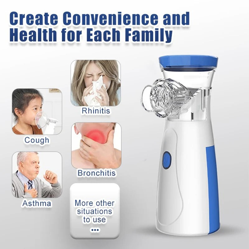 Portable ultrasonic nebulizer asthma and allergy device