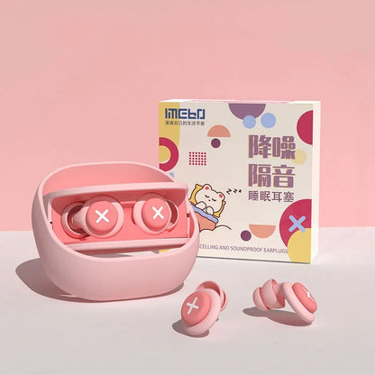 Soft noise-blocking silicone sleep earplugs