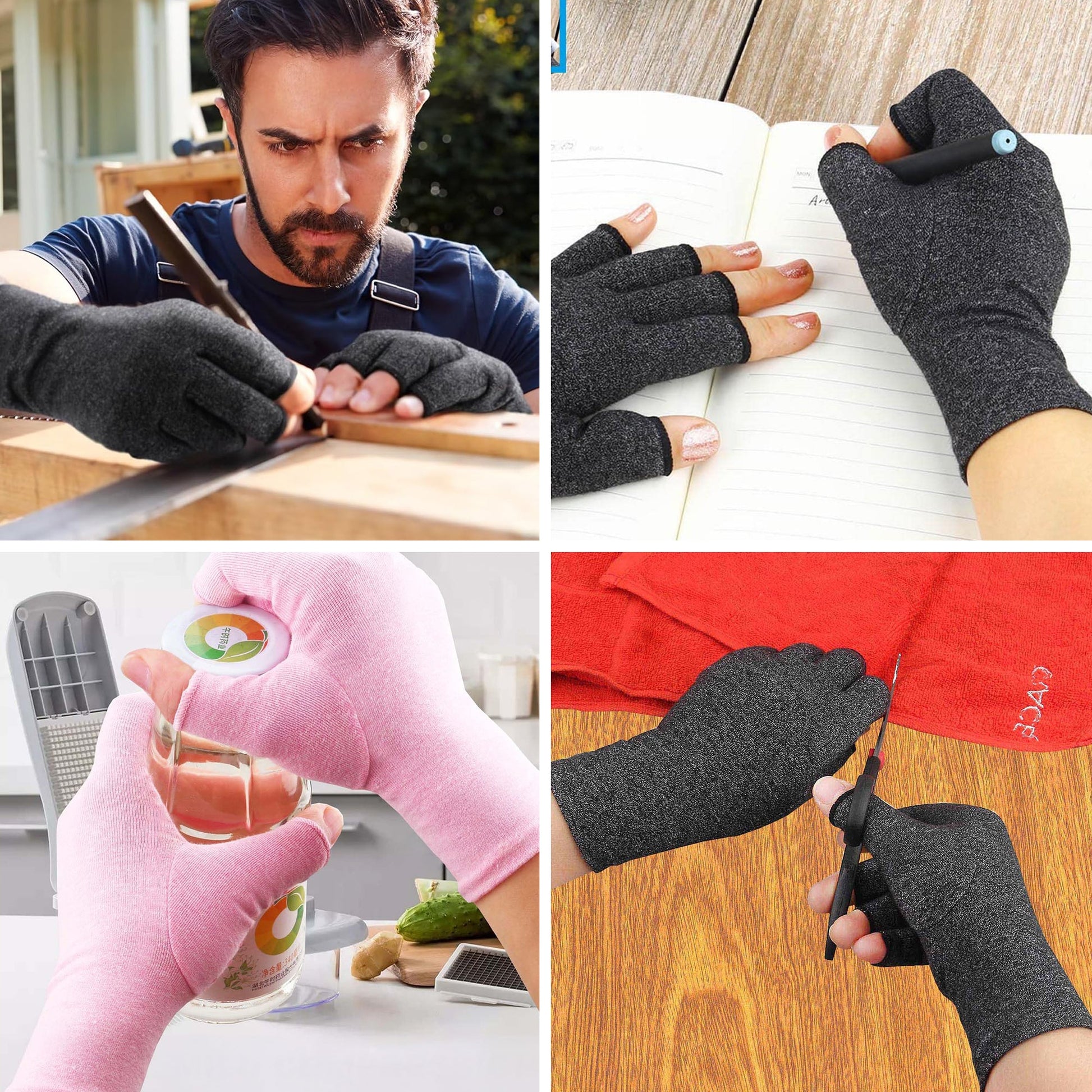Compression gloves for hand discomfort and relaxation