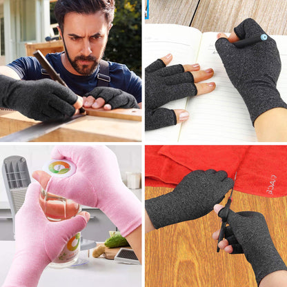 Compression gloves for hand discomfort and relaxation