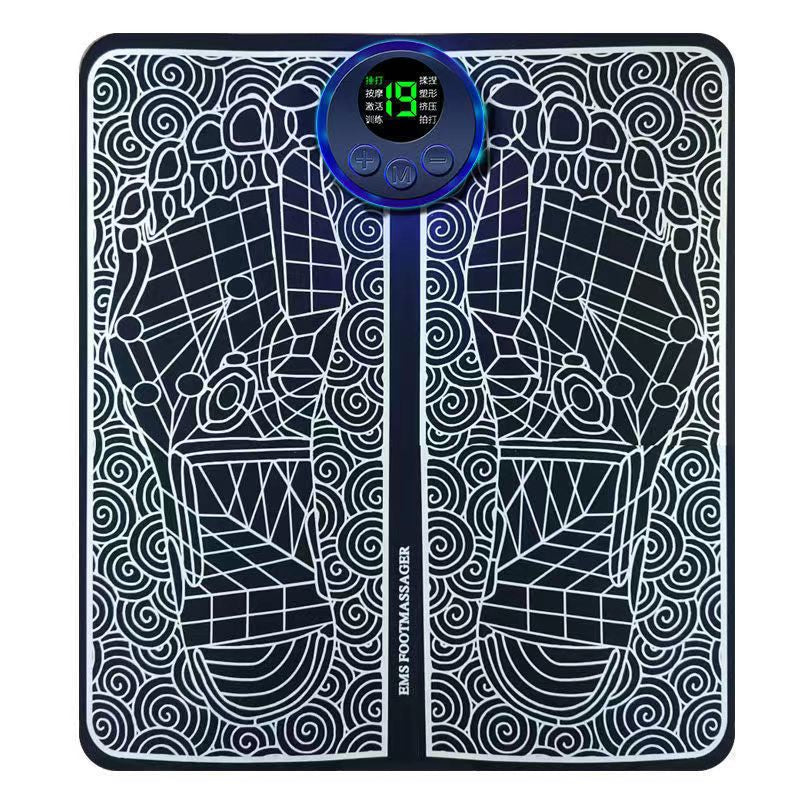 EMS electric pulse foot massager mat for circulation and plantar fasciitis