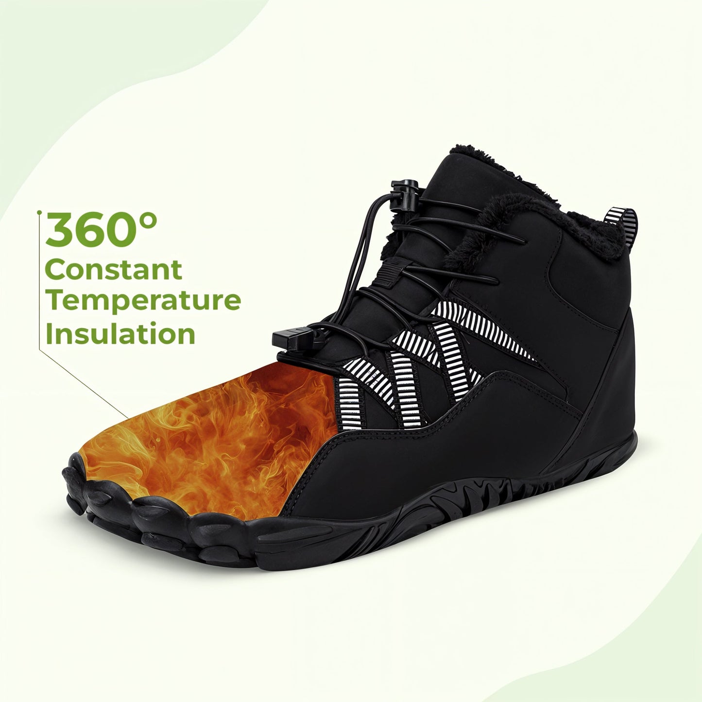 Insulated thermal barefoot shoes for autumn and winter