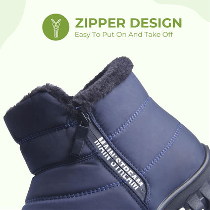 Thick-insole cotton zipper waterproof winter shoes