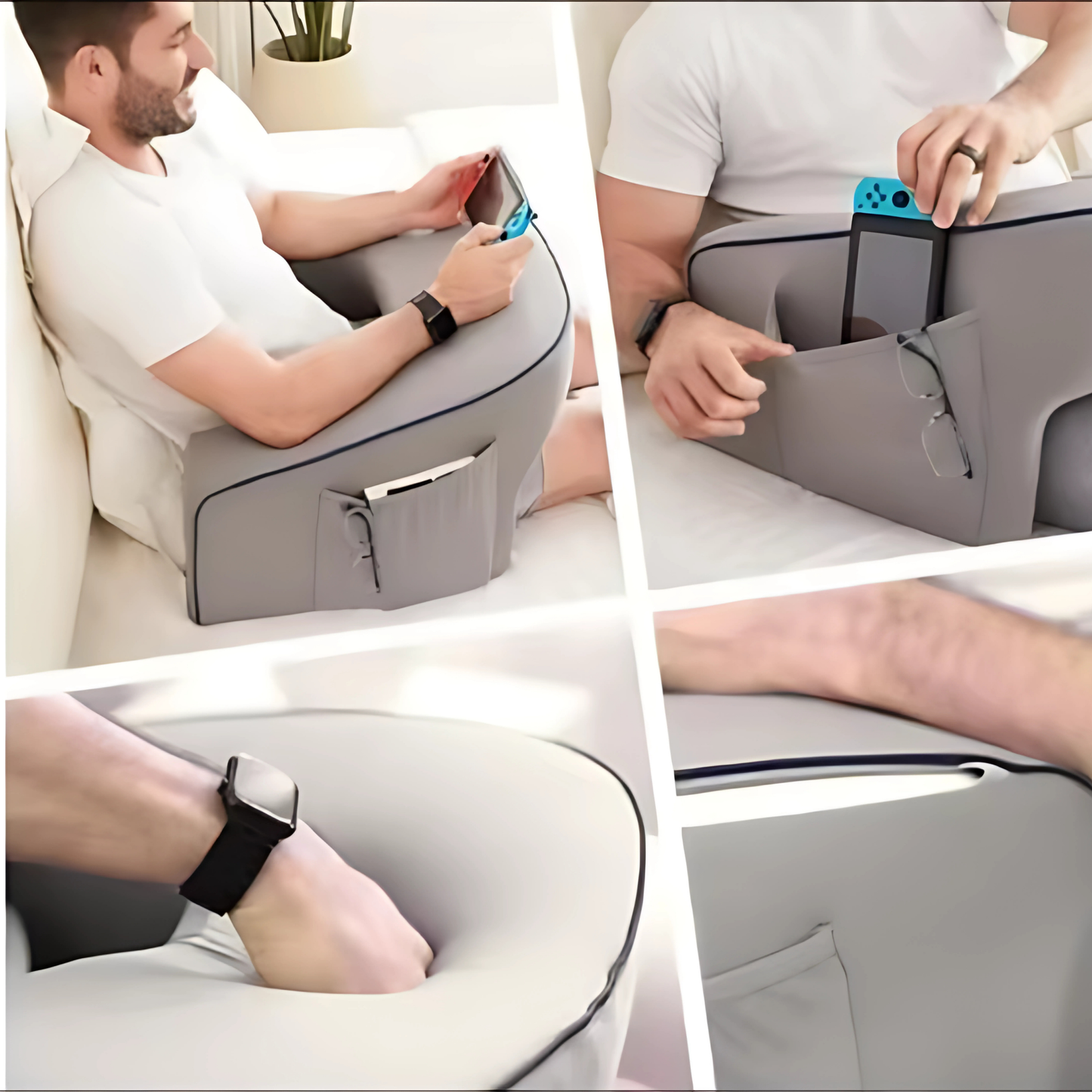 Ergonomic lap pillow for reading and laptop use