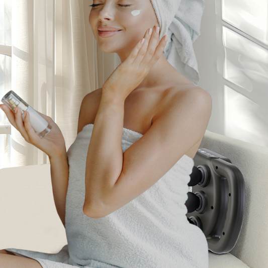 Six-head cordless fascia percussion massage gun for deep tissue recovery