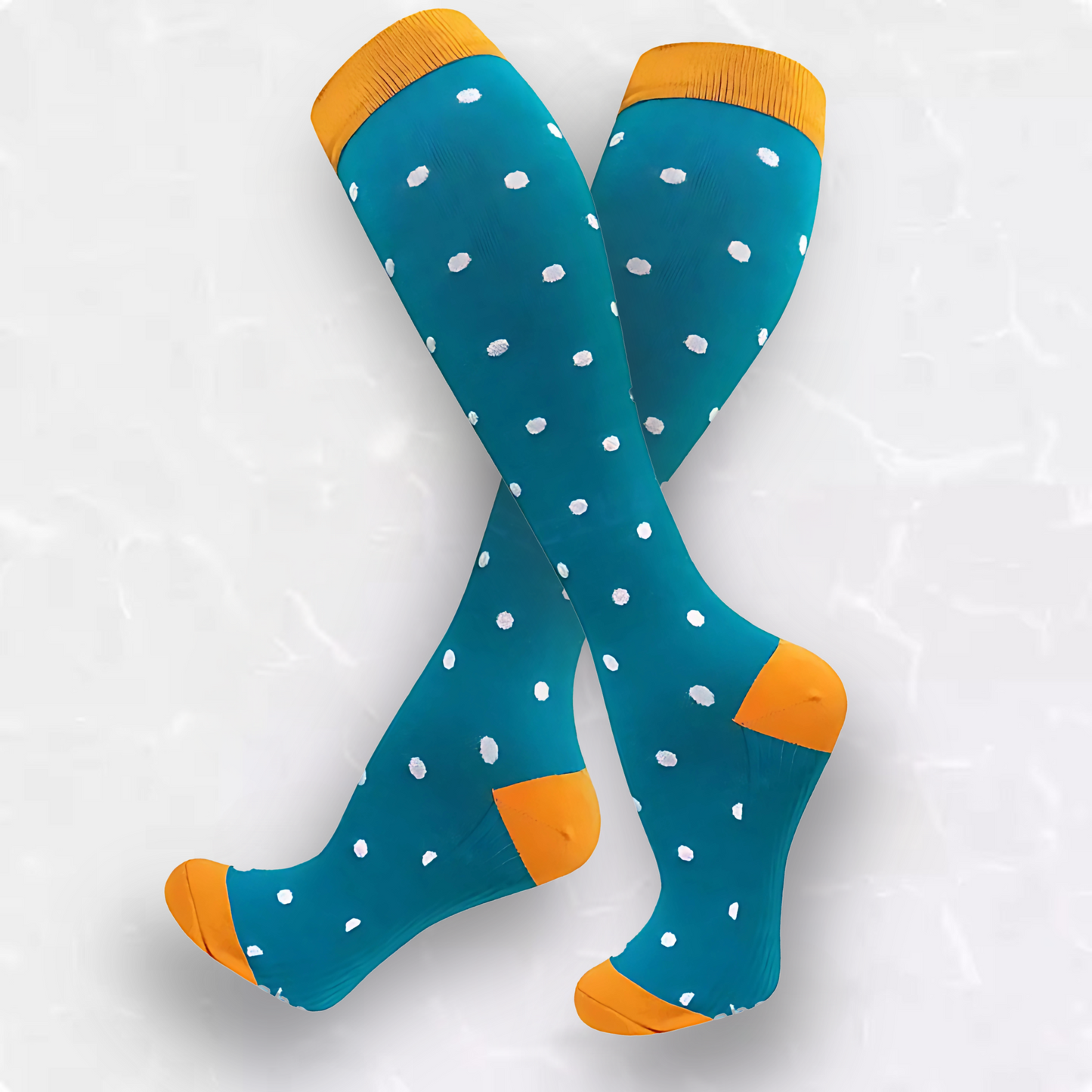 Spotted-pattern 20-30mmHg knee-high compression socks