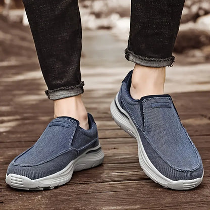 Men's slip-on canvas loafers breathable walking sneakers