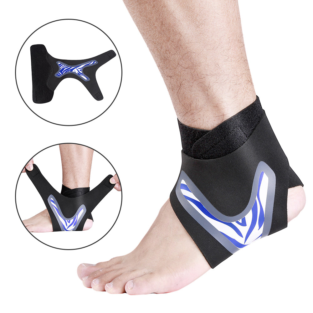 Adjustable ankle support brace pair for running and hiking