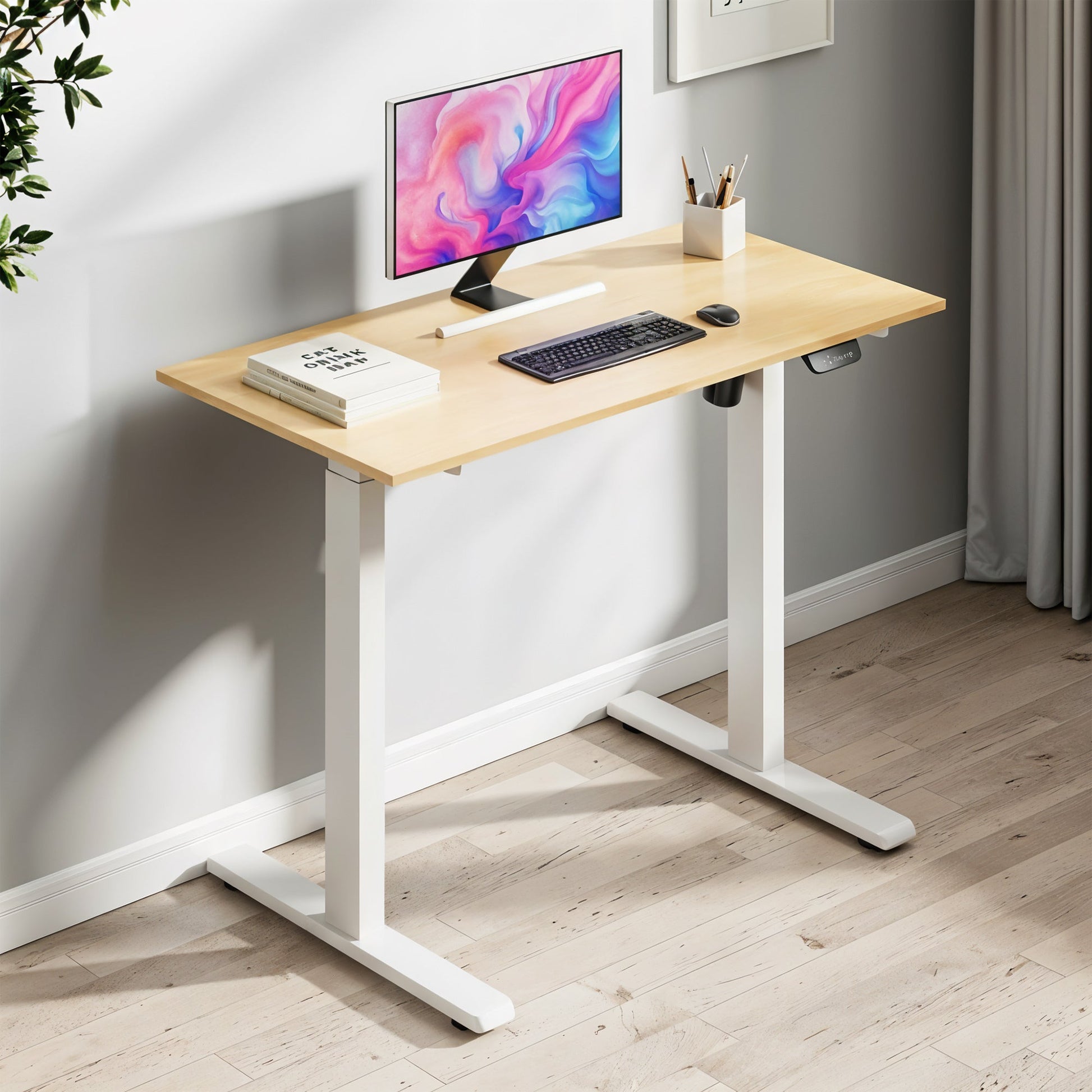 Electric adjustable sit-stand computer standing desk