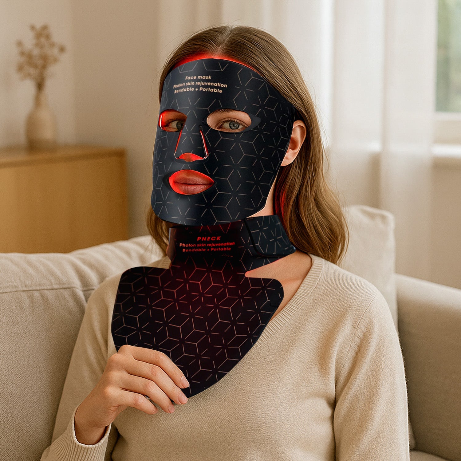 Advanced 240-light infrared LED beauty mask for face and neck