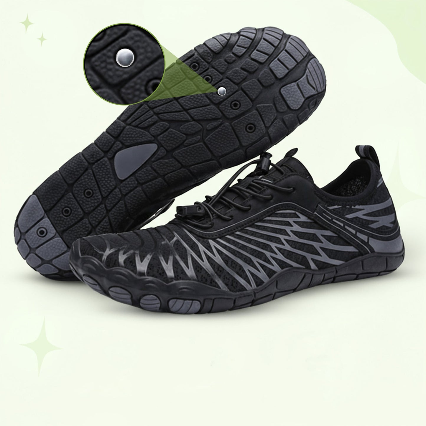 Copper-grounded barefoot shoes natural connection