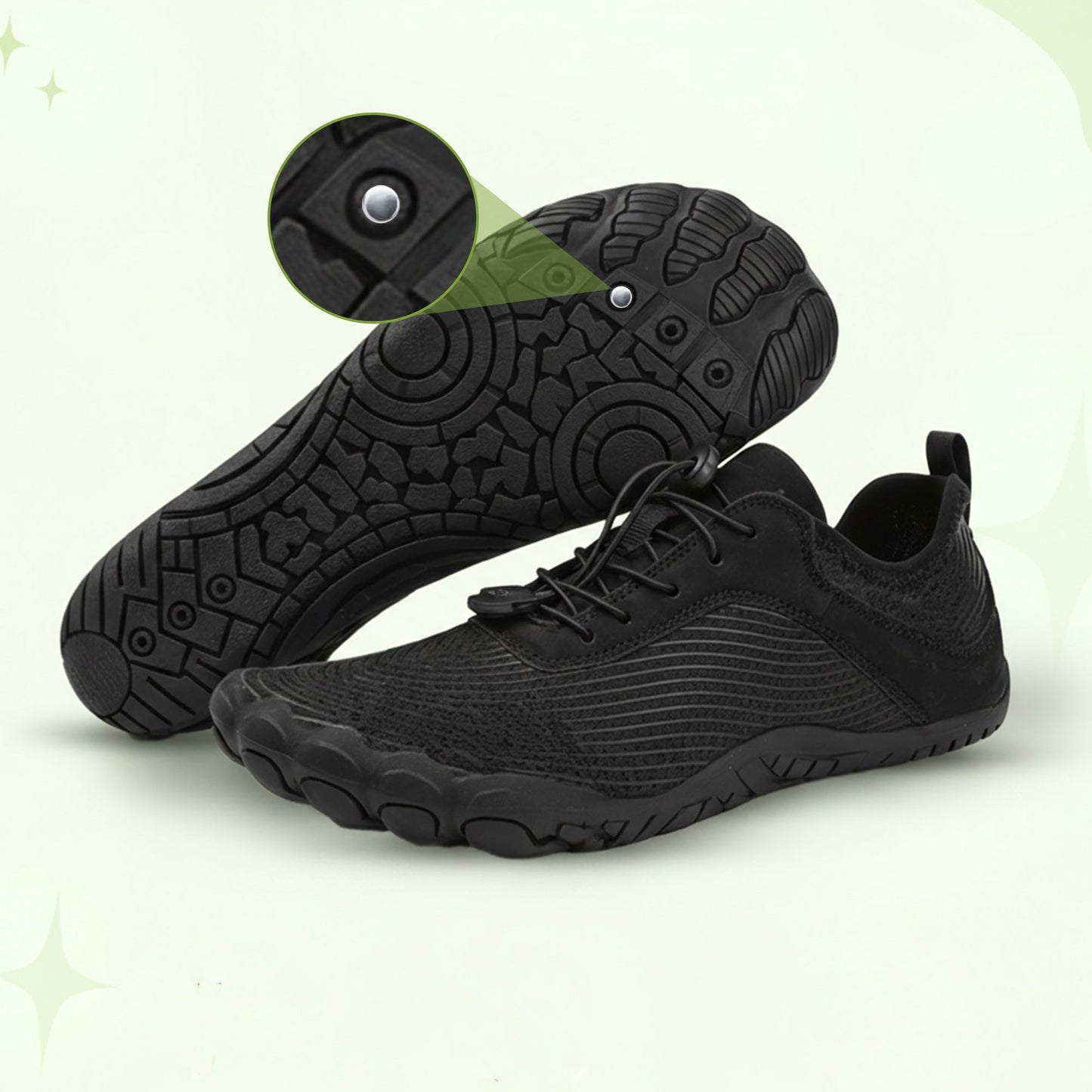 Copper-grounded barefoot shoes natural connection