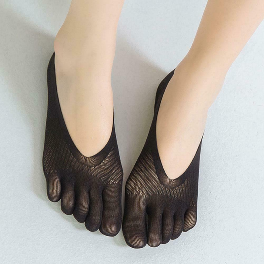Five-toe compression socks for bunion alignment and blister prevention
