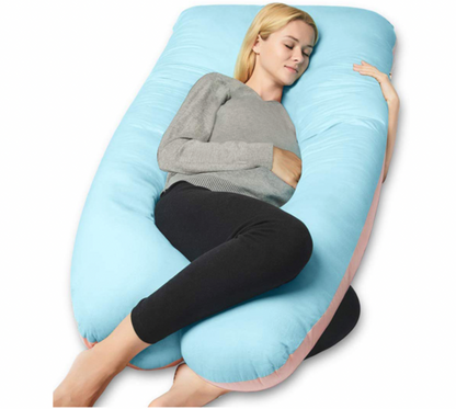 U-shaped full body pillow for side sleepers, pregnancy and back pain support