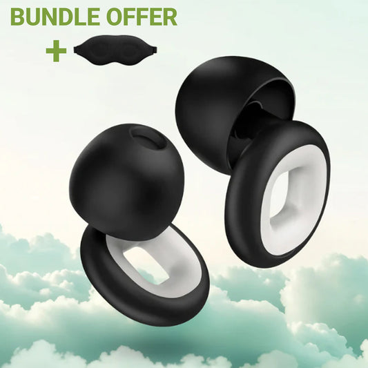 Travel sleep set padded eye mask and noise earplugs