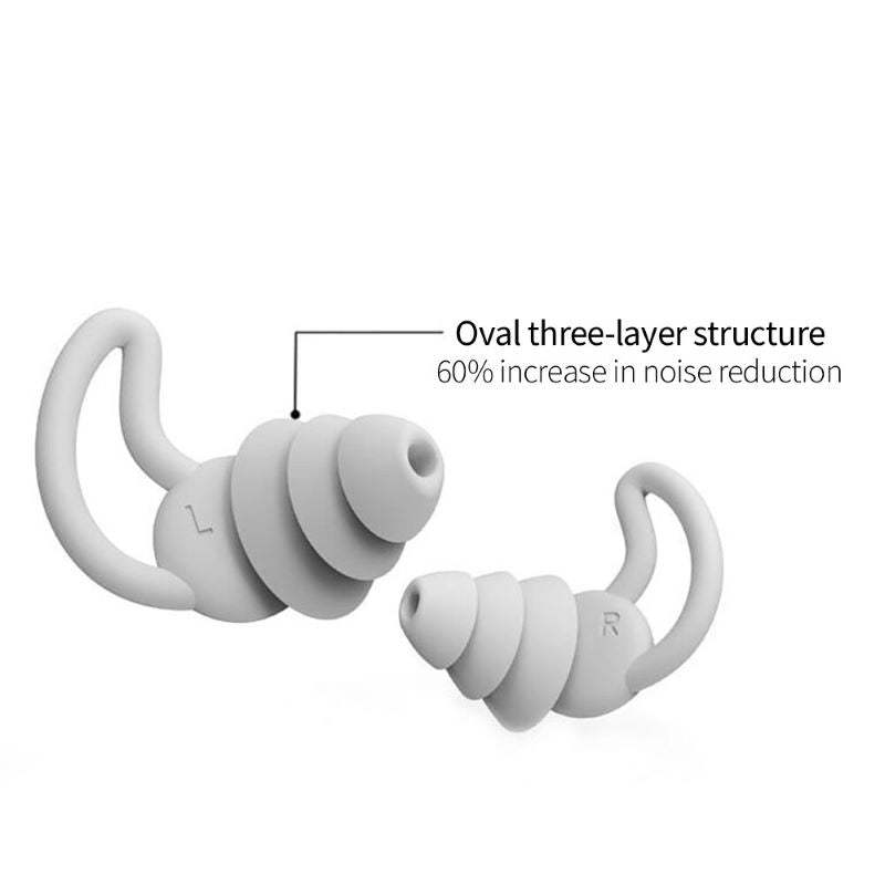 Reusable silicone calming sleep earplugs for snoring and travel