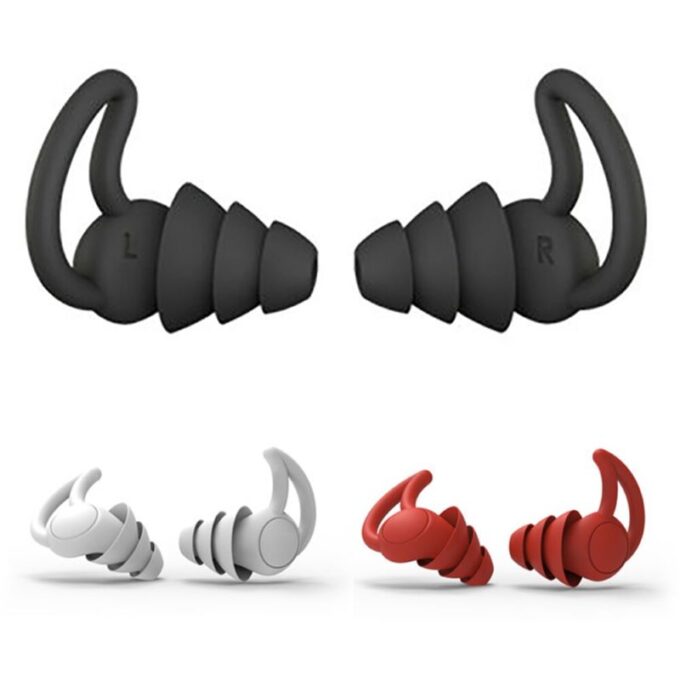 Reusable silicone calming sleep earplugs for snoring and travel