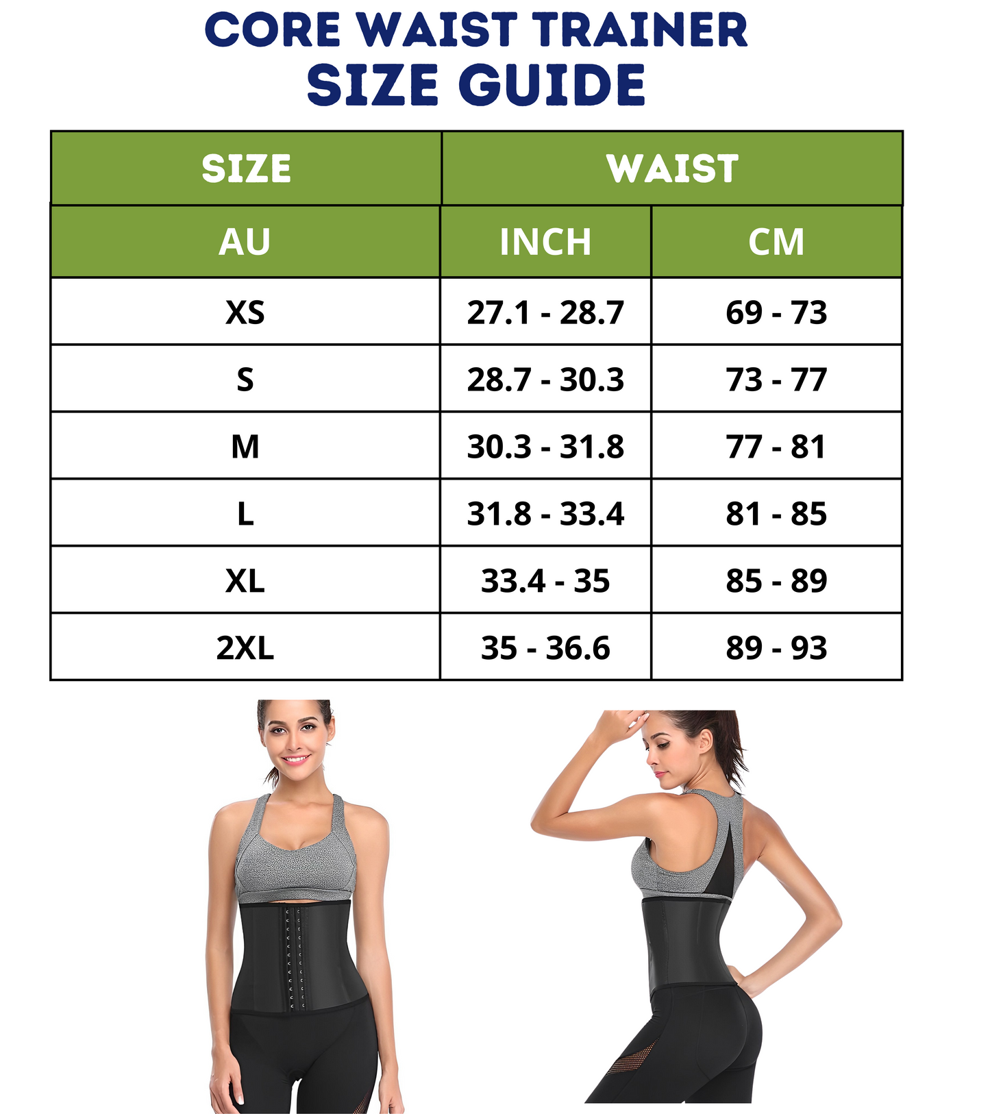 Core waist trainer hourglass body shaper undergarment