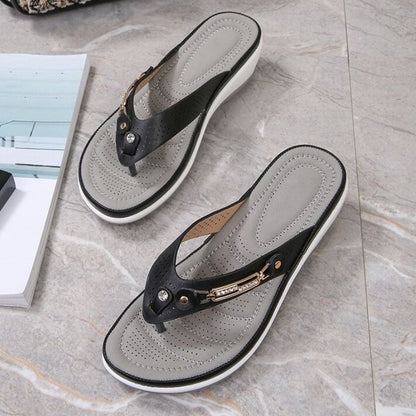 Cushion comfort heel flip-flop sandals for women