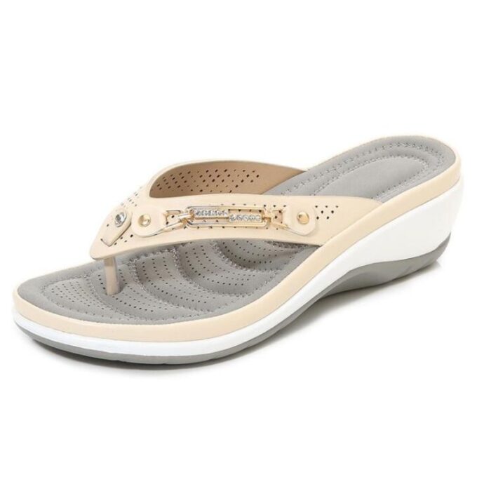 Cushion comfort heel flip-flop sandals for women