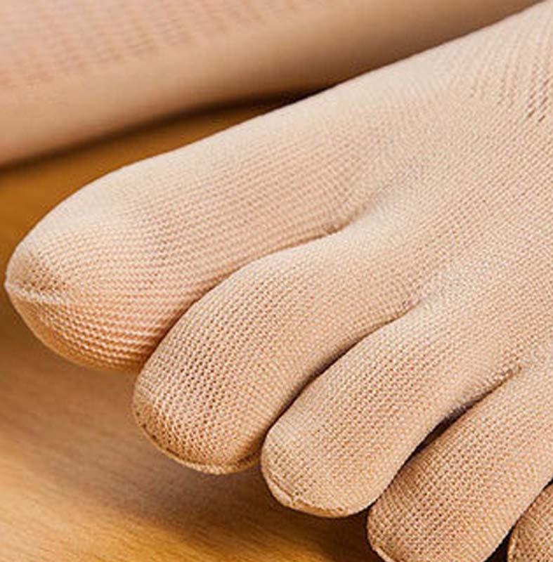 Five-toe compression socks for bunion alignment and blister prevention