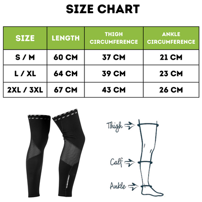 Compression leg sleeve calf and knee support