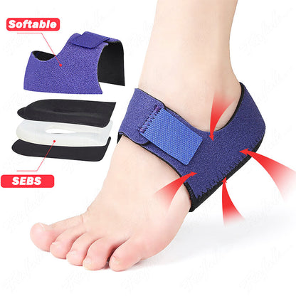 Adjustable cushion heel protector wrap with breathable insert