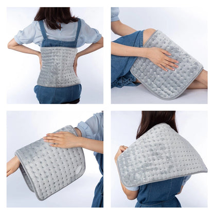 Electric heating pad with remote control for back, neck, and shoulder heat therapy