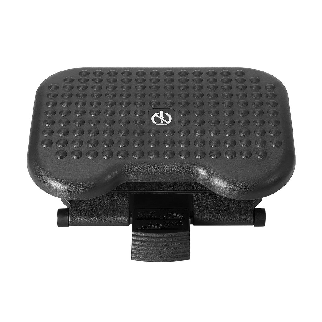 Adjustable under-desk foot rest with acupressure surface