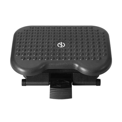 Adjustable under-desk foot rest with acupressure surface