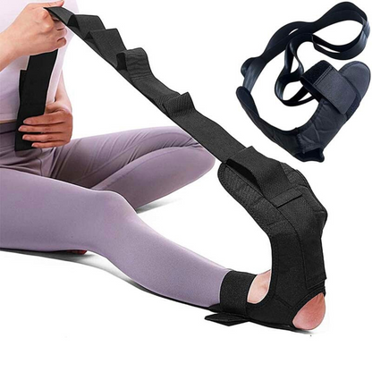 Multi-loop fascia leg stretcher strap for hamstring and plantar fasciitis recovery