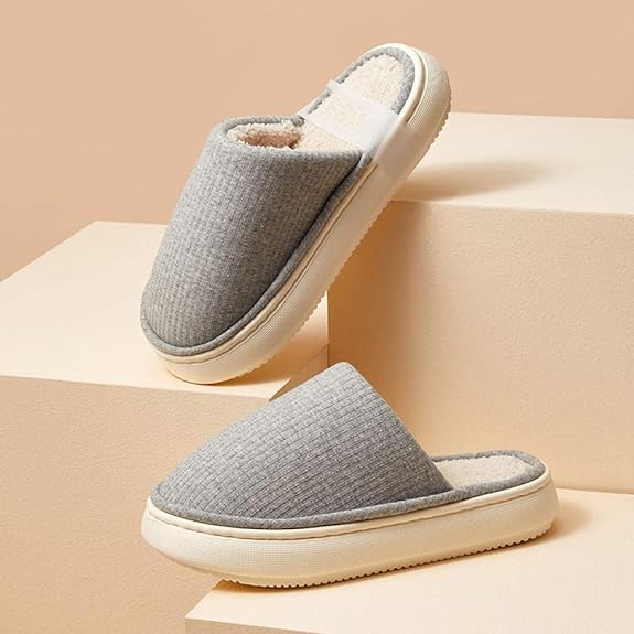 Furry anti-slip indoor and outdoor comfort slippers