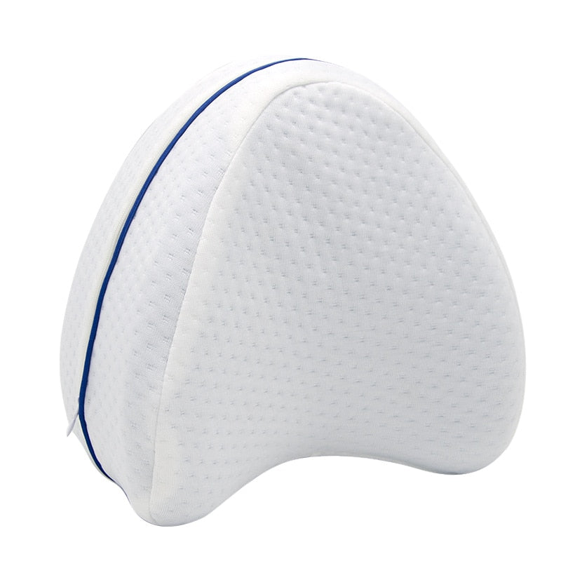Memory foam orthopedic knee pillow for side sleepers and sciatica relief
