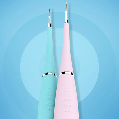 Ultrasonic tooth cleaning wand with LED light for plaque and tartar