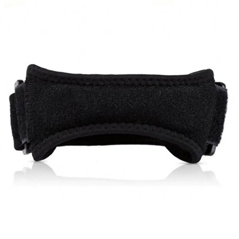 Adjustable patellar tendon knee strap for runner's knee support