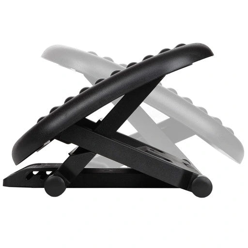 Adjustable under-desk foot rest with acupressure surface