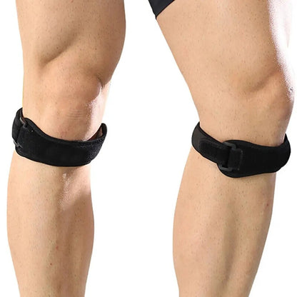 Adjustable patellar tendon knee strap for runner's knee support