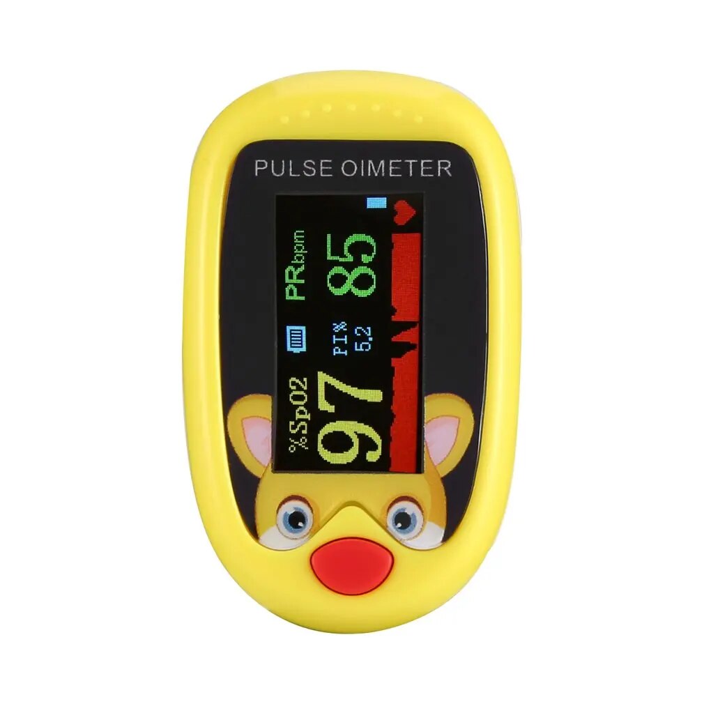 Pediatric kids finger pulse oximeter SpO2 and heart rate monitor