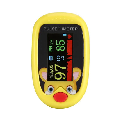 Pediatric kids finger pulse oximeter SpO2 and heart rate monitor