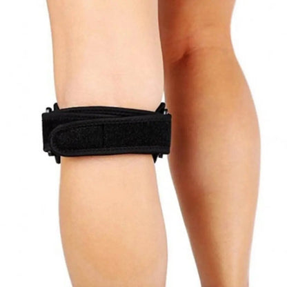 Adjustable patellar tendon knee strap for runner's knee support
